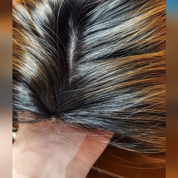 Short Bob Pixie Cut  ombre golden top to black wig 10" Synthetic - Picture 10 of 16